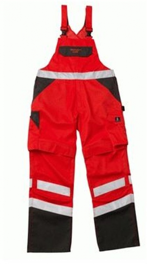 Gr.56 MASCOT Warnschutz-Latzhose, MELGACO, MG290, fluoreszierendes Rot/