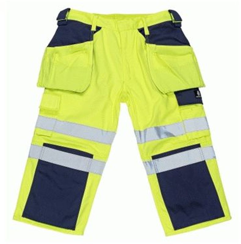 Gr.48 MASCOT Handwerker-Warn-Schutz-Knie-Bund-Hose, LAGARTO, MG310, gelb/