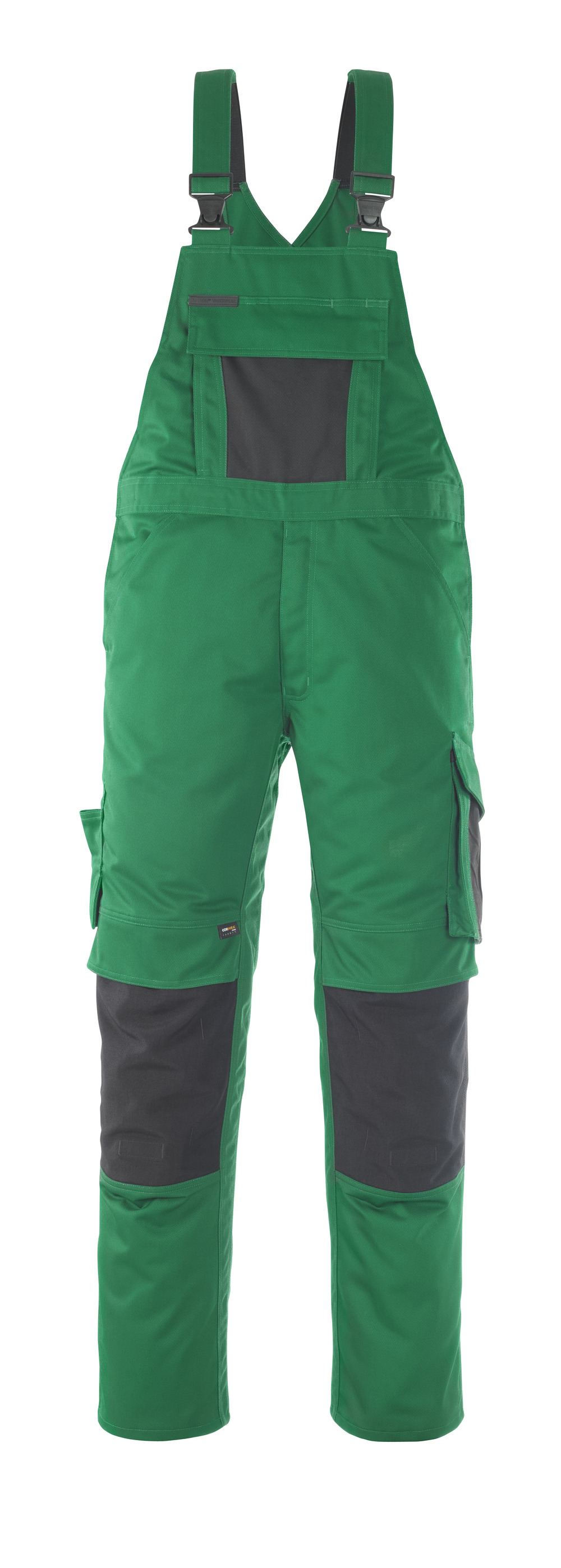 Gr.56 MASCOT-Workwear, Arbeits-Berufs-Latz-Hose, Leipzig, 90 cm, 340 g/m², grün/schwarz