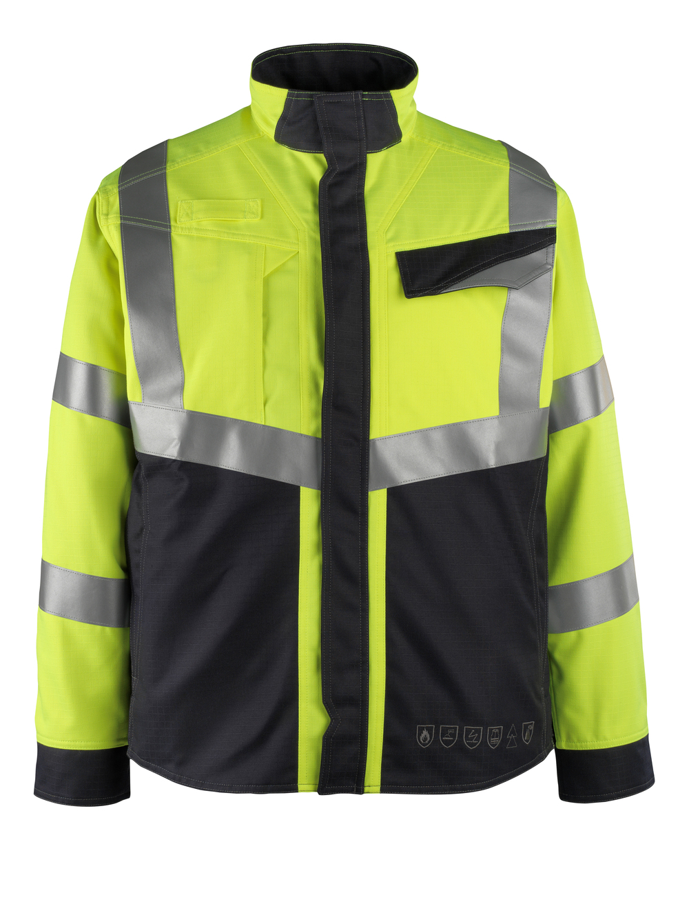 MASCOT-Warnschutz, Warn-Jacke, Arbeitsjacke Multisafe, Biel, 275 g/m², gelb/schwarzblau
