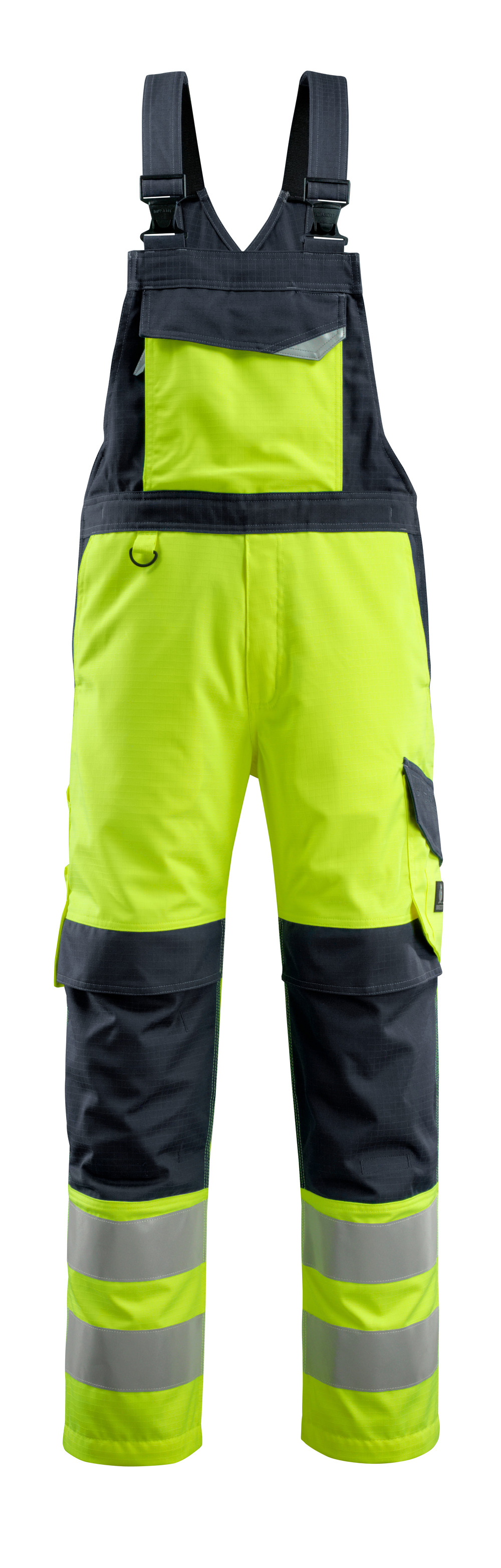 MASCOT-Warnschutz, Warn-Arbeits-Berufs-Latz-Hose, Davos, 275 g/m², gelb/schwarzblau