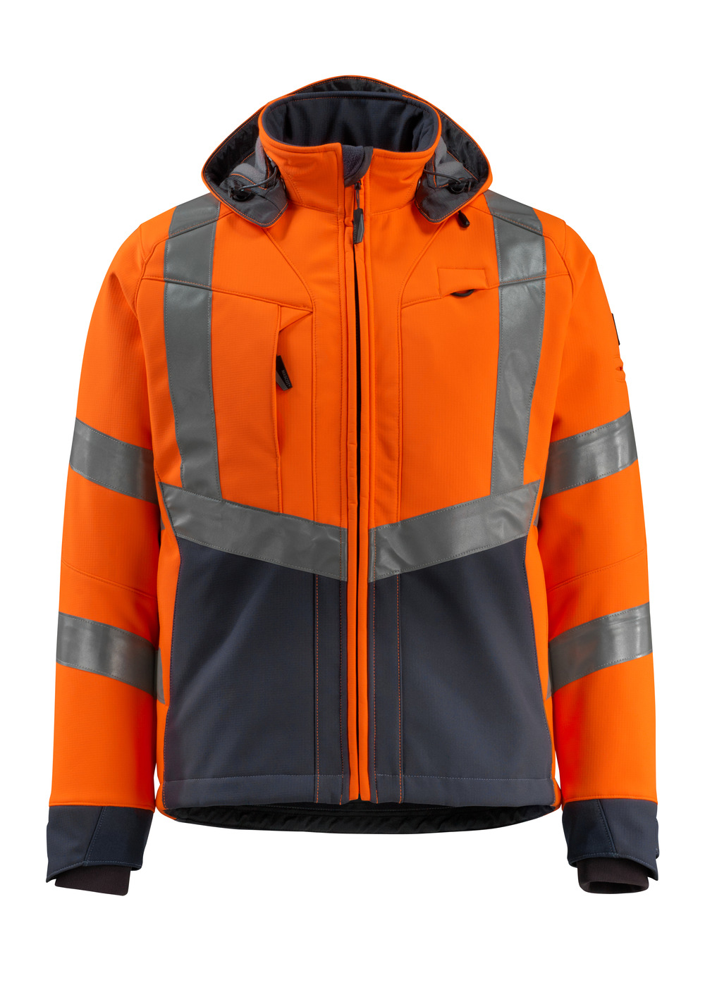 MASCOT-Warnschutz, Warn-Soft Shell Jacke, Blackpool,  360 g/m², orange/schwarzblau