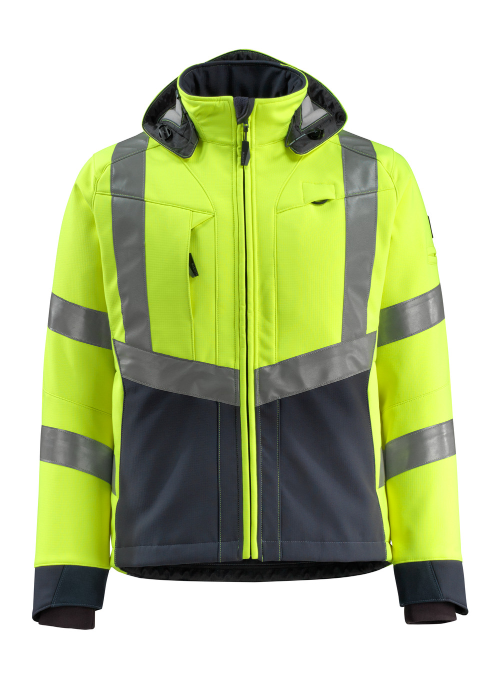 MASCOT-Warnschutz, Warn-Soft Shell Jacke, Blackpool,  360 g/m², gelb/schwarzblau