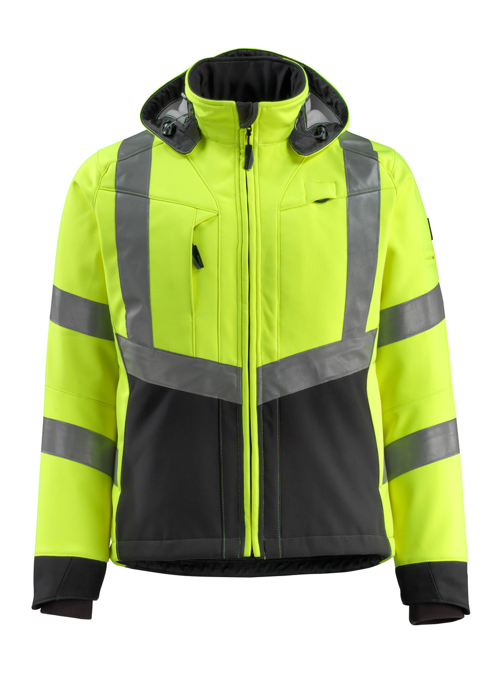 MASCOT-Warnschutz, Warn-Soft Shell Jacke, Blackpool,  360 g/m², gelb/schwarz