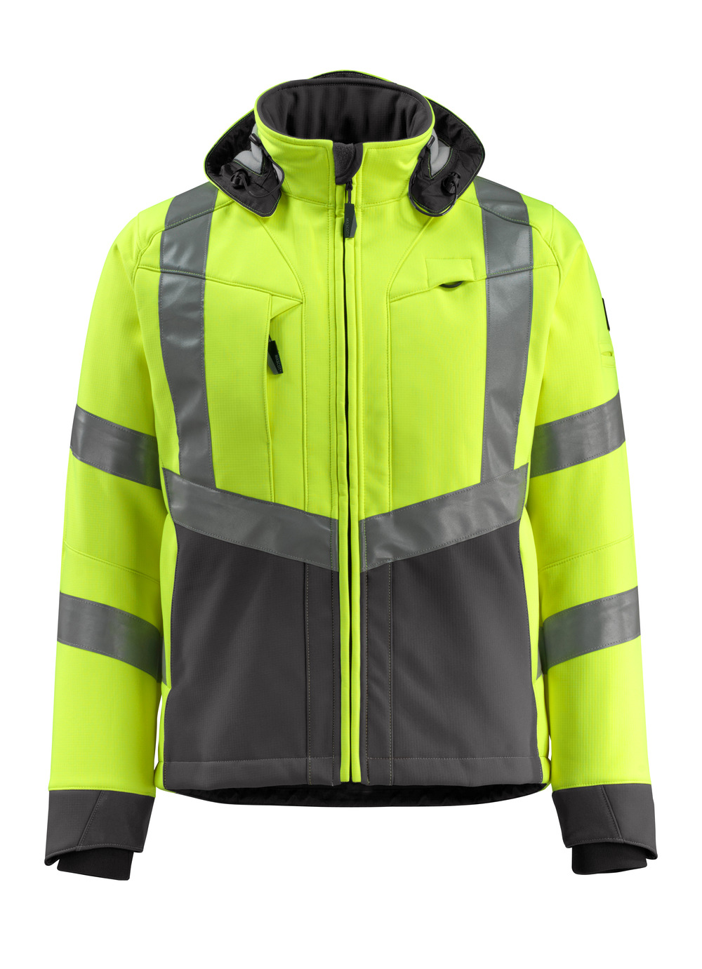 MASCOT-Warnschutz, Warn-Soft Shell Jacke, Blackpool,  360 g/m², gelb/dunkelanthrazit