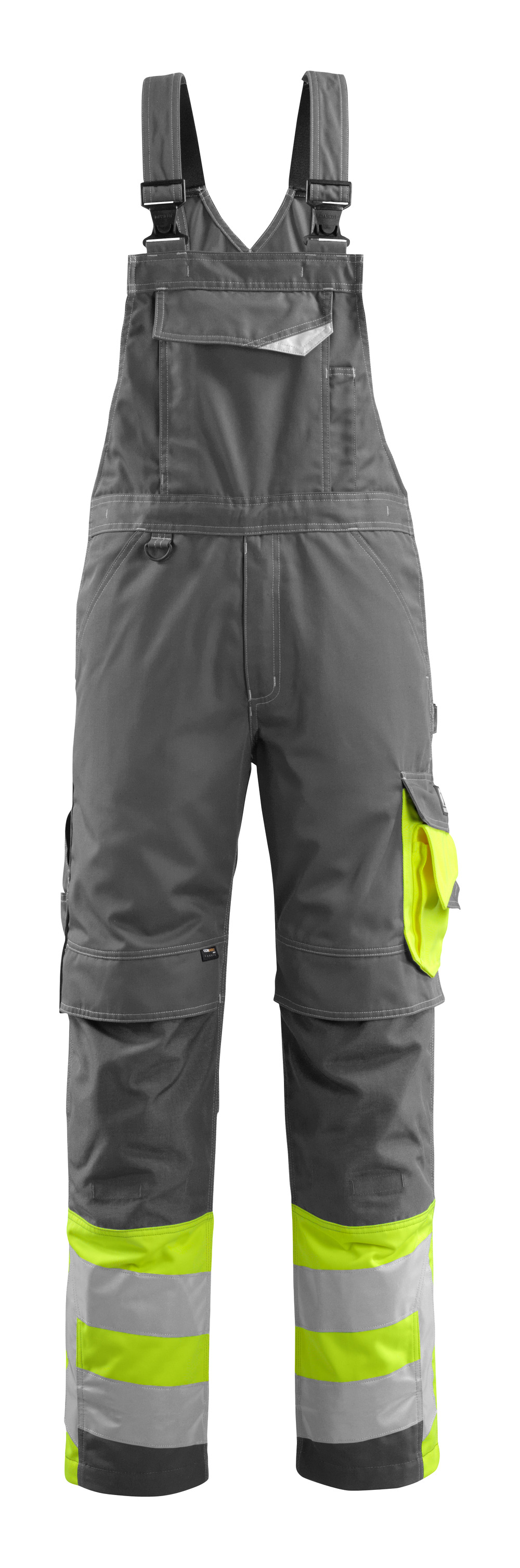 MASCOT-Warnschutz, Warn-Latzhose, Sunderland,  76 cm, 290 g/m², dunkelanthrazit/gelb