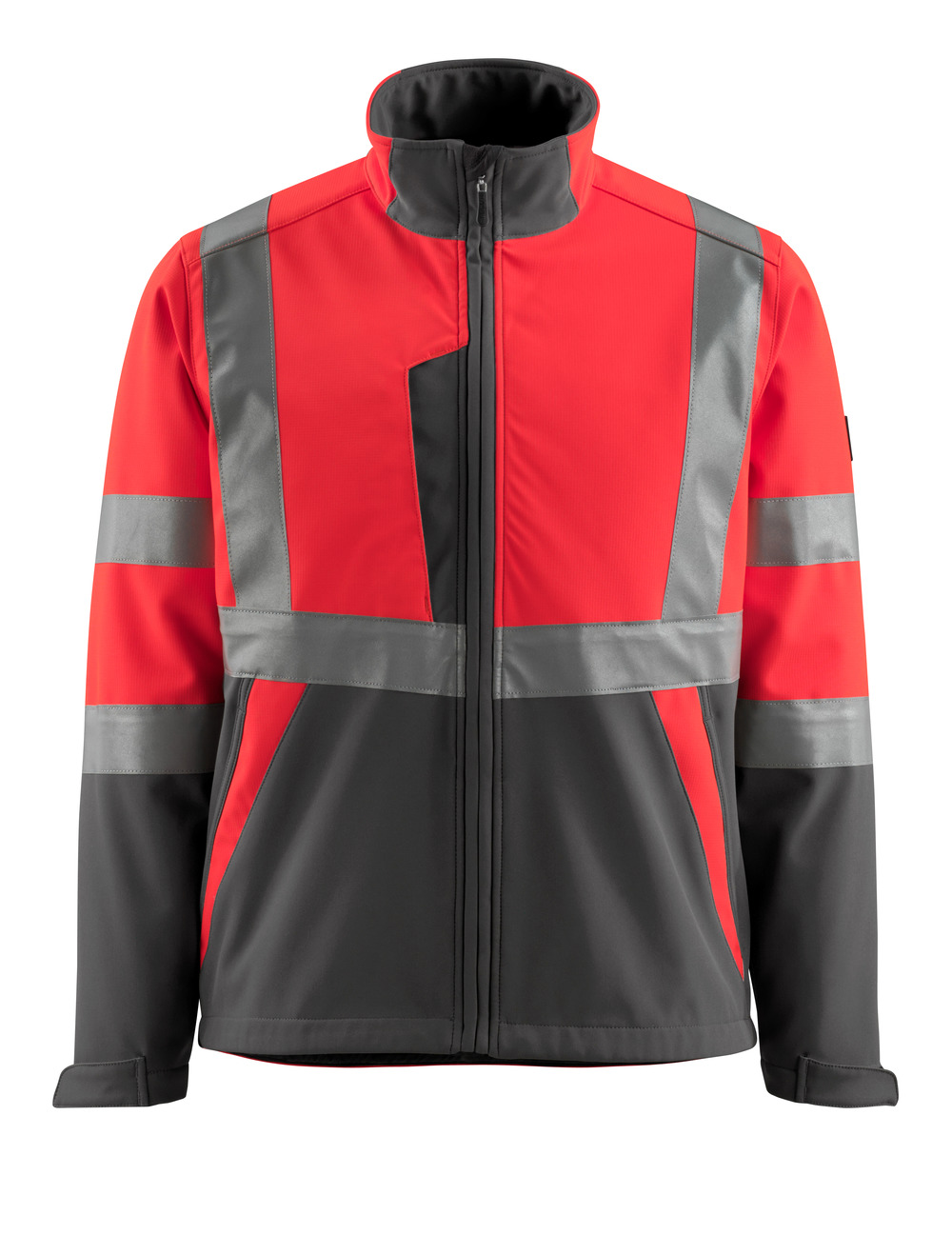 MASCOT-Warnschutz, Softshell-Warn-Jacke, Kiama,  280 g/m², rot/dunkelanthrazit