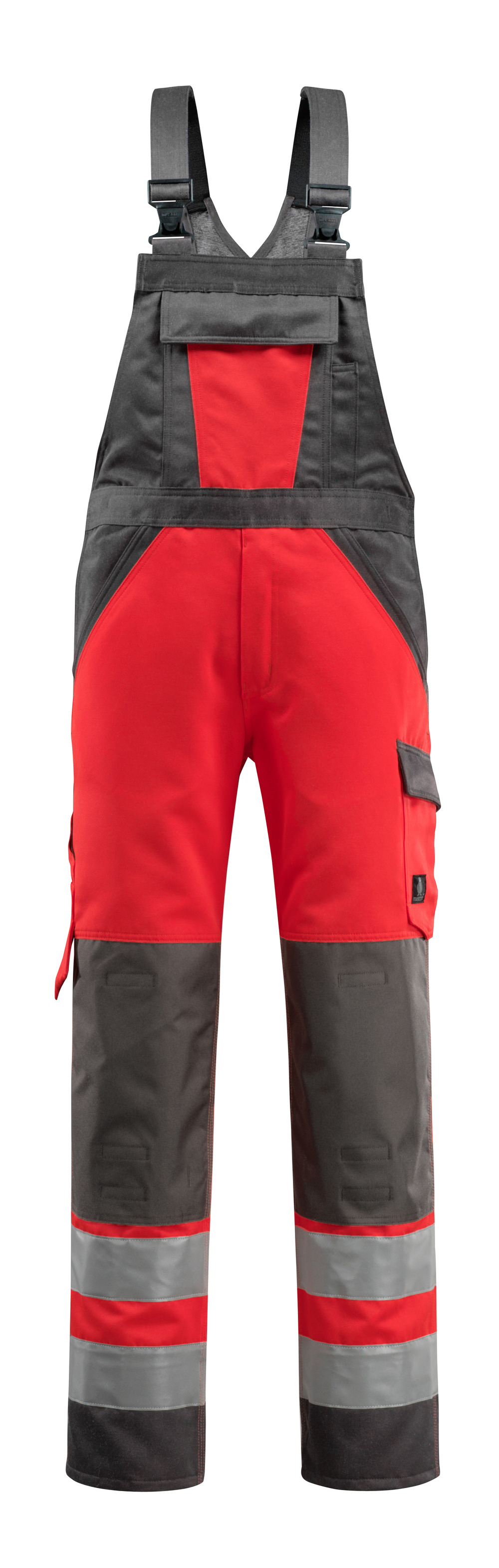 MASCOT-Warnschutz, Warn-Latzhose, Gosford, 285 g/m², rot/dunkelanthrazit