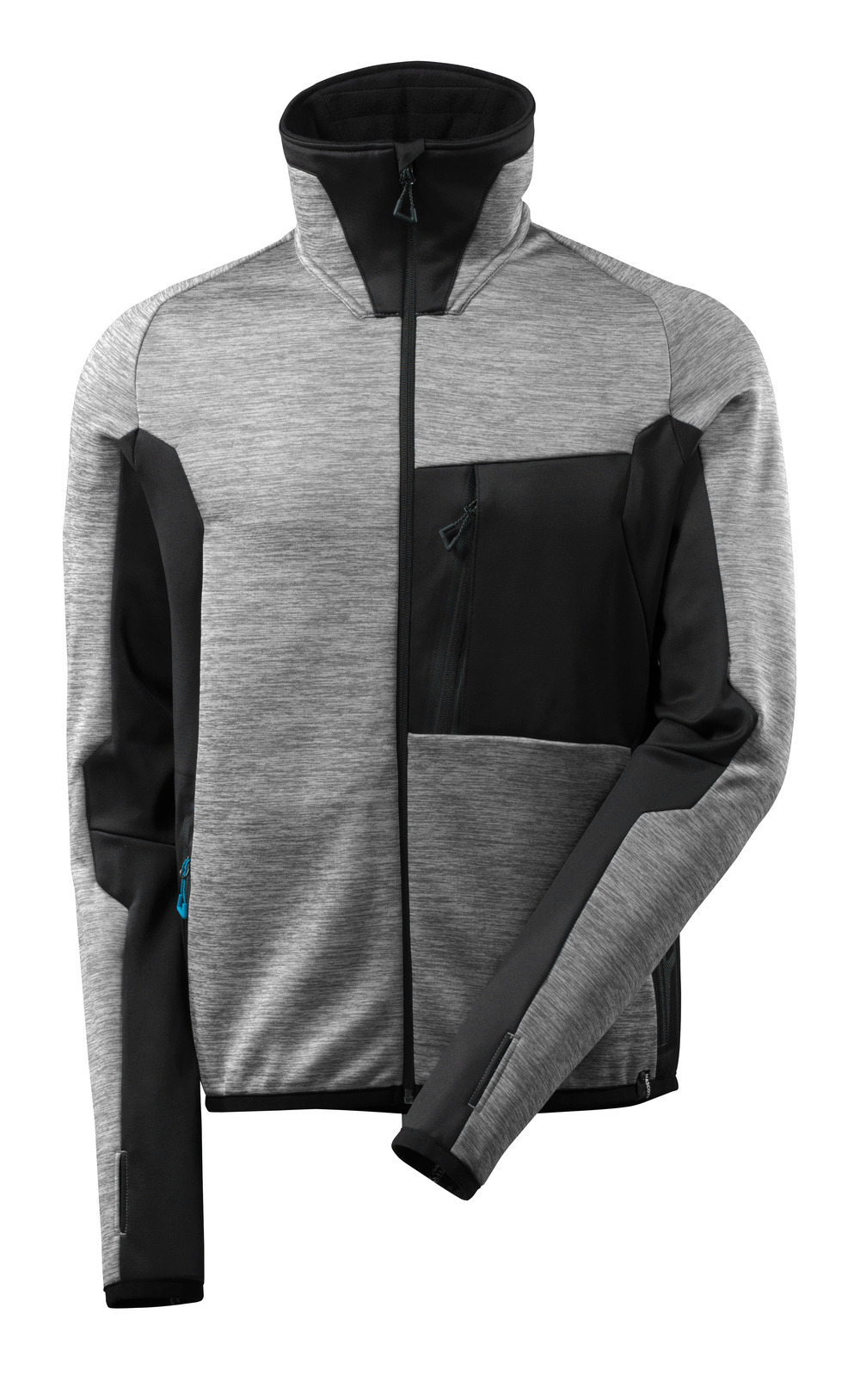 MASCOT-Kälteschutz, Fleecepullover, mit Reißverschluss, 260 g/m², grau-meliert/schwarz