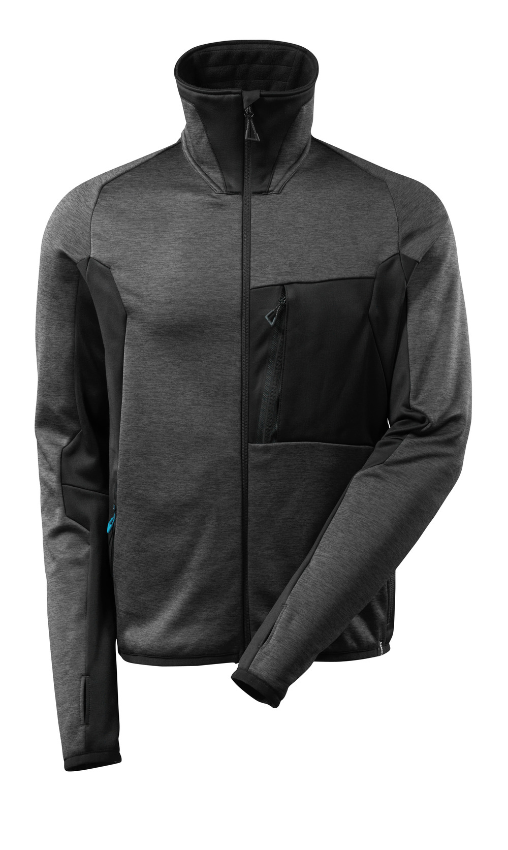 MASCOT-Kälteschutz, Fleecepullover, mit Reißverschluss, 260 g/m², dunkelanthrazit/schwarz