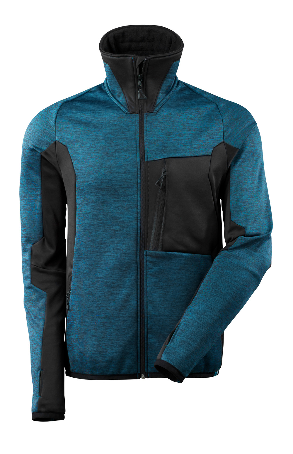 MASCOT-Kälteschutz, Fleecepullover, mit Reißverschluss, 260 g/m², dunkelpetroleum/schwarz