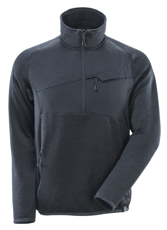 MASCOT-Kälteschutz, Fleecepullover mit kurzem Reißverschluss, 260 g/m², schwarzblau