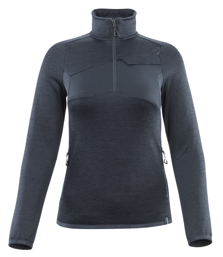 MASCOT-Kälteschutz, Damen-Fleecepullover mit kurzem Reißverschluss, 260 g/m², schwarzblau