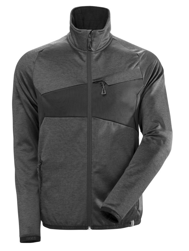MASCOT-Kälteschutz, Fleecepullover mit Reißverschluss, 260 g/m², dunkelanthrazit/schwarz