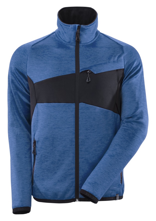 MASCOT-Kälteschutz, Fleecepullover mit Reißverschluss, 260 g/m², azurblau/schwarzblau