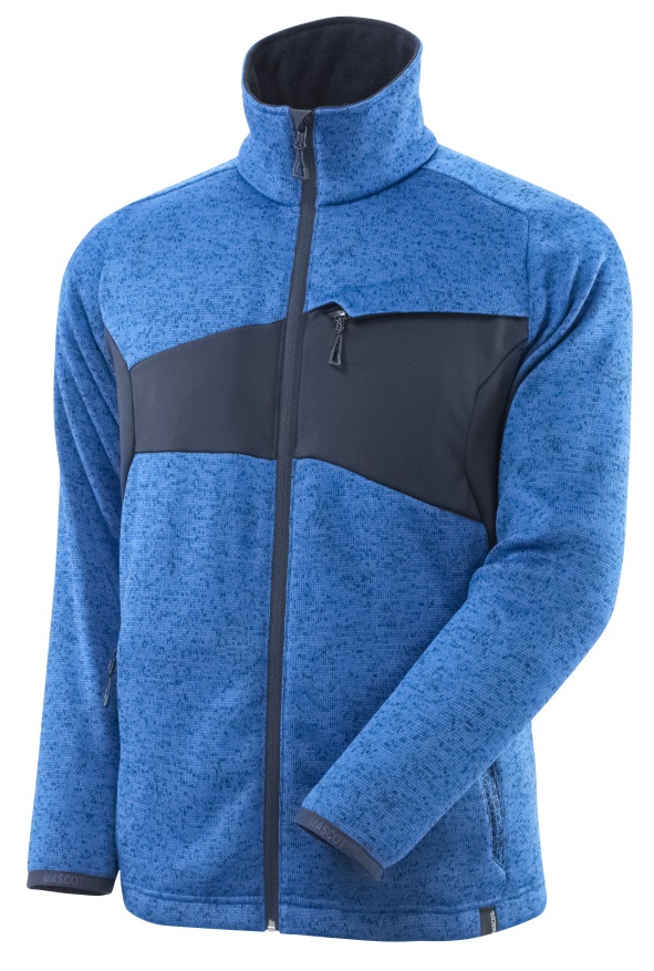 MASCOT-Kälteschutz, Strickpullover mit Reißverschluss, 300 g/m², azurblau/schwarzblau