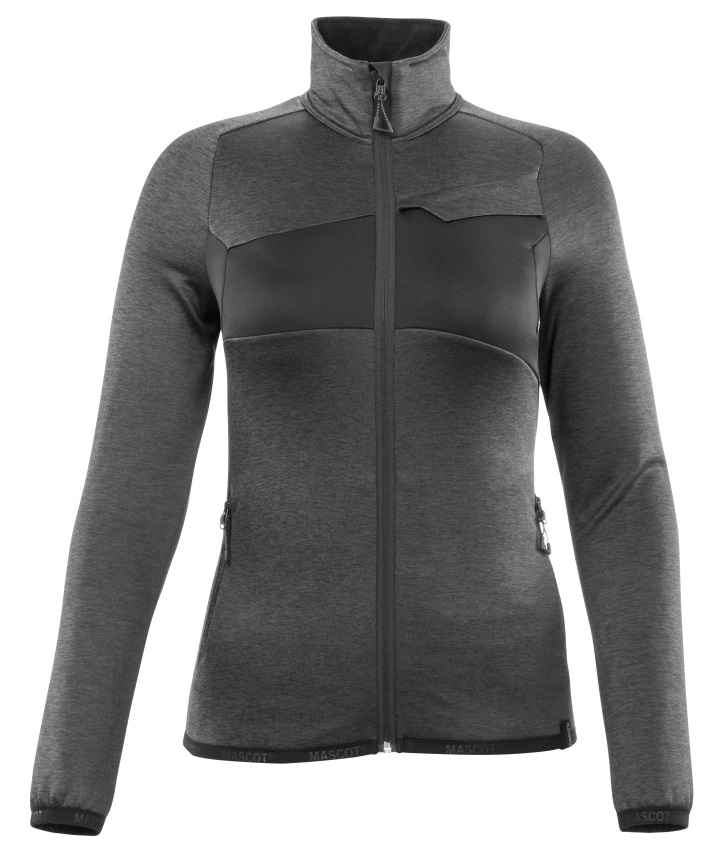 MASCOT-Kälteschutz, Damen Fleecepullover mit Reißverschluss, 260 g/m², dunkelanthrazit/schwarz