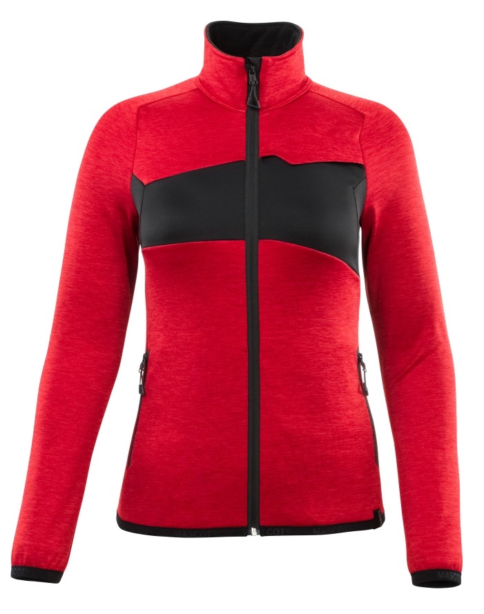 MASCOT-Kälteschutz, Damen Fleecepullover mit Reißverschluss, 260 g/m², verkehrsrot/schwarz