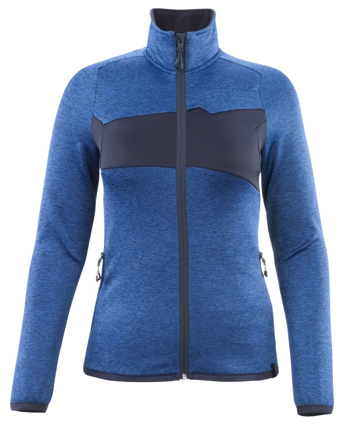 MASCOT-Kälteschutz, Damen Fleecepullover mit Reißverschluss, 260 g/m², azurblau/schwarzblau