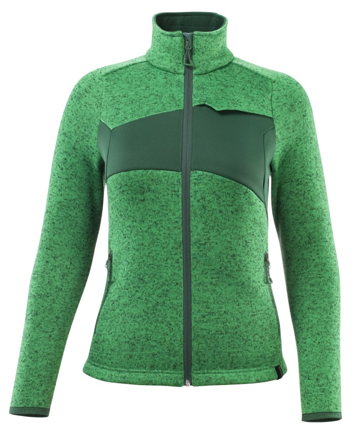 MASCOT-Kälteschutz, Damen Strickpullover mit Reißverschluss, ACCELERATE, 300 g/m², grasgrün/grün
