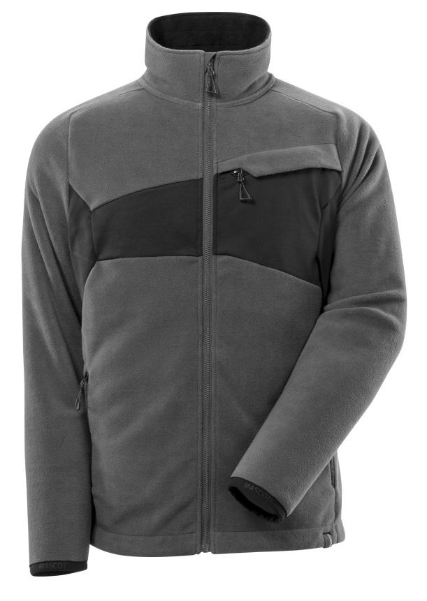 MASCOT-Kälteschutz, Fleecepullover mit Reißverschluss, 270 g/m², dunkelanthrazit/schwarz