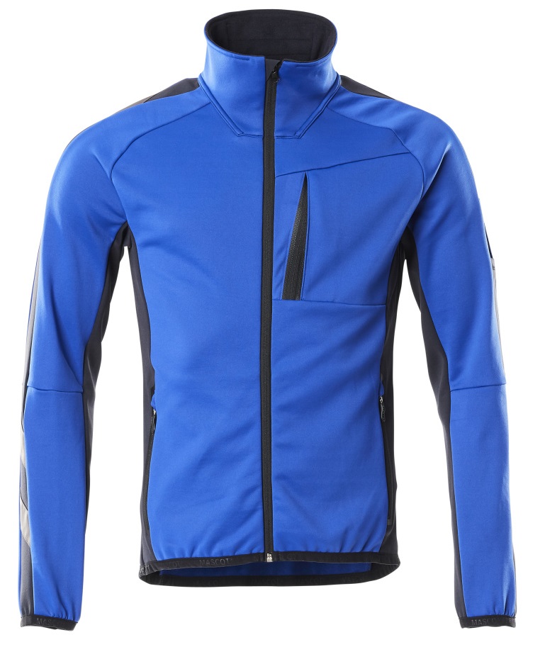 MASCOT-Kälteschutz, Fleecepullover mit Reißverschluß, 260 g/m², kornblau/schwarzblau
