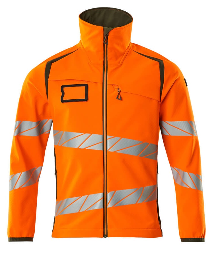 MASCOT-Warnschutz, Softshell-Warn-Jacke, ACCELERATE SAFE, warnorange/moosgrün
