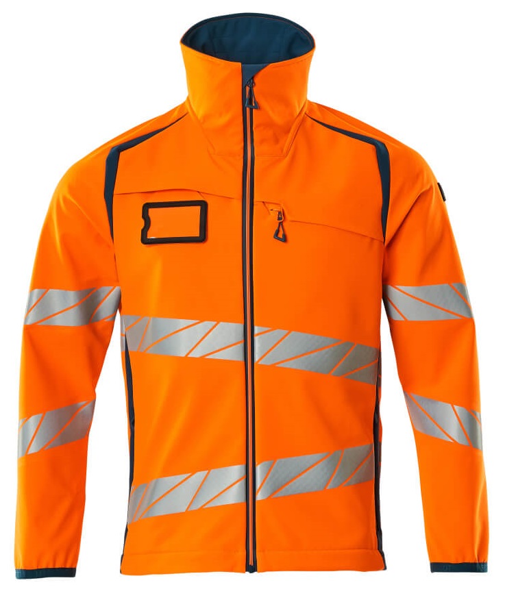 MASCOT-Warnschutz, Softshell-Warn-Jacke, ACCELERATE SAFE, warnorange/dunkelpetroleum