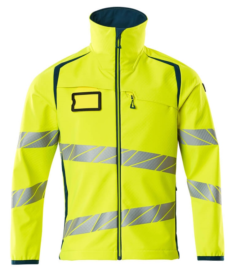 MASCOT-Warnschutz, Softshell-Warn-Jacke, ACCELERATE SAFE, warngelb/dunkelpetroleum