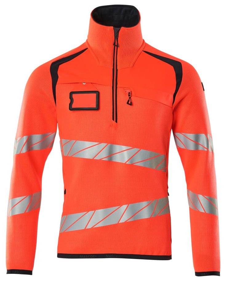 MASCOT-Warnschutz, Warn-Strickpullover, ACCELERATE SAFE, warnrot/schwarzblau