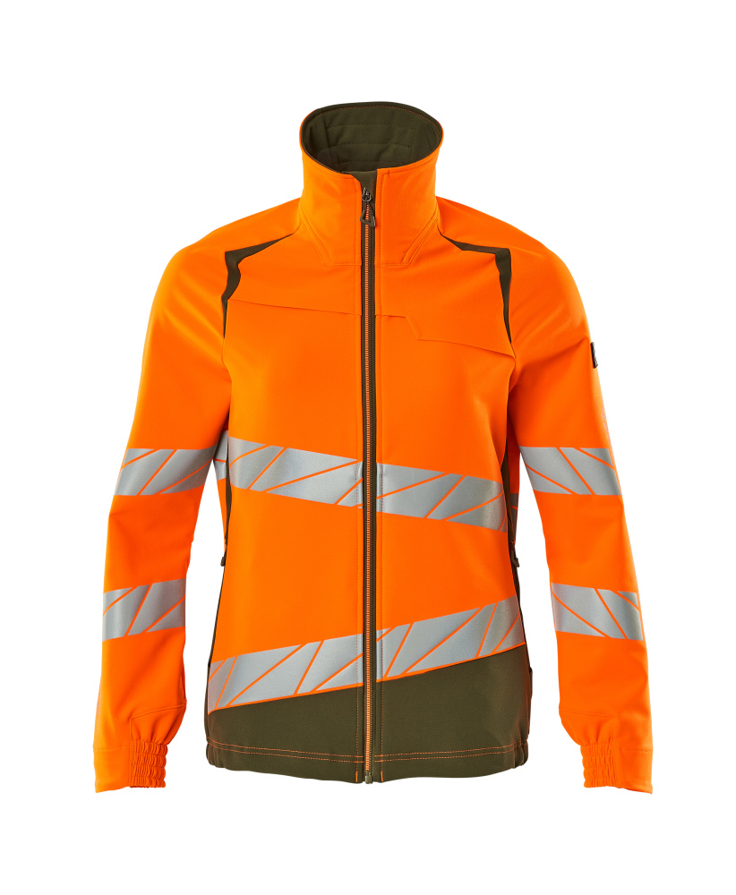 MASCOT-Warnschutz, Damen-Warnschutz-Jacke, ULTIMATE STRETCH, warnorange/moosgrün