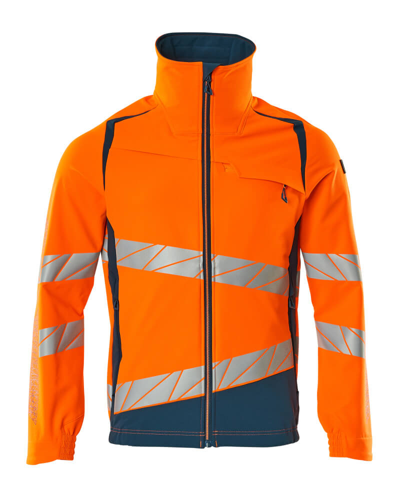 MASCOT-Warnschutz, Warnschutz-Jacke, ULTIMATE STRETCH, warnorange/dunkelpetroleum