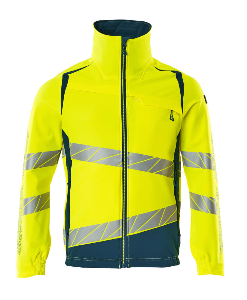 MASCOT-Warnschutz, Warnschutz-Jacke, ULTIMATE STRETCH, warngelb/dunkelpetroleum
