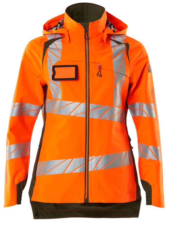 MASCOT-Warnschutz, Warn-Damen Hard Shell Jacke, ACCELERATE SAFE, warnorange/moosgrün