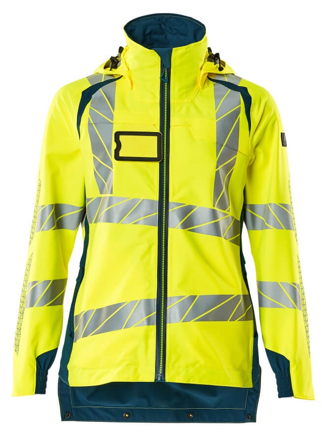 MASCOT-Warnschutz, Warn-Damen Hard Shell Jacke, ACCELERATE SAFE, warngelb/dunkelpetroleum