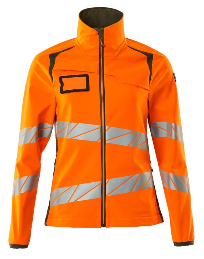 MASCOT-Warnschutz, Damen-Softshell-Warn-Jacke, ACCELERATE SAFE, warnorange/moosgrün