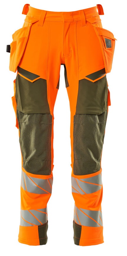 MASCOT-Warnschutz, Warn-Bund-Hose, ACCELERATE SAFE, 90 cm, warnorange/moosgrün

