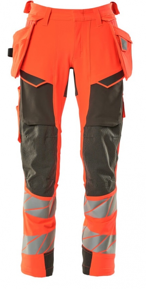 MASCOT-Warnschutz, Warn-Bund-Hose, ACCELERATE SAFE, warnrot/dunkelanthrazit