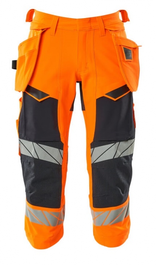 MASCOT-Warnschutz, Warn-Dreiviertel Hose, ACCELERATE SAFE, warnorange/schwarzblau