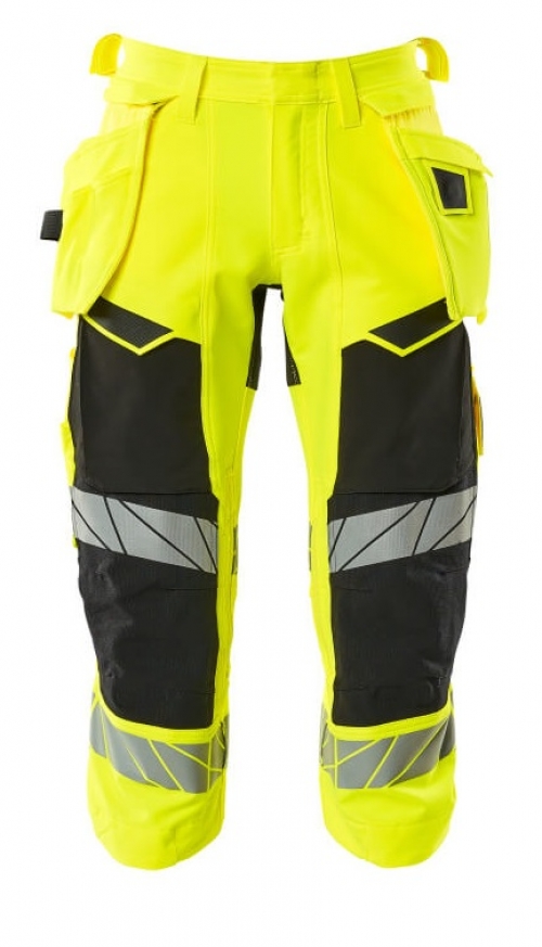 MASCOT-Warnschutz, Warn-Dreiviertel Hose, ACCELERATE SAFE, warngelb/schwarz