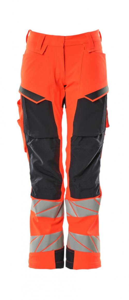 MASCOT-Warnschutz, Warnschutz-Damen Bundhose, DIAMOND, warnrot/schwarzblau