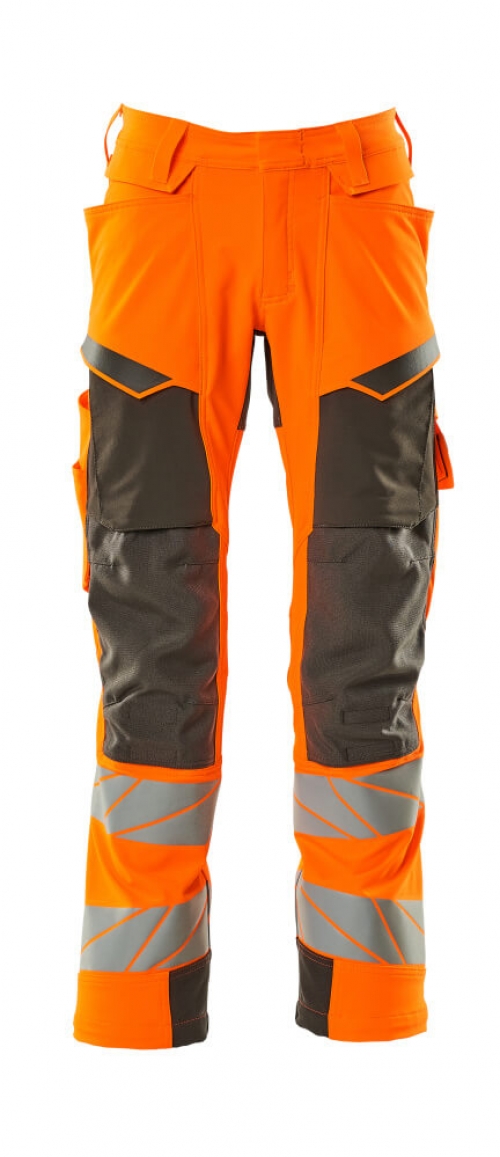 MASCOT-Warnschutz, Warnschutz-Bundhose, ULTIMATE STRETCH, warnorange/schwarzblau