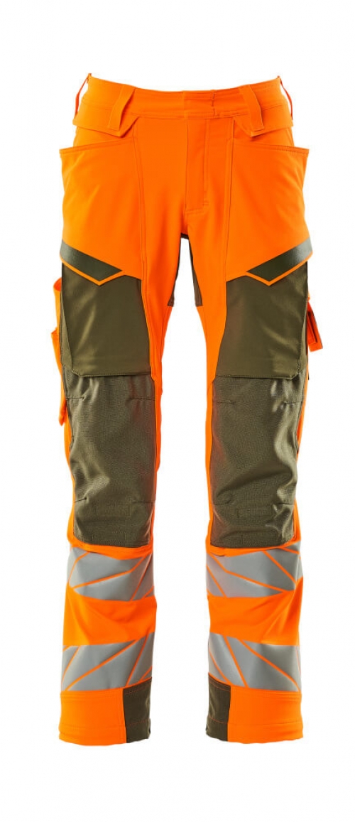 MASCOT-Warnschutz, Warnschutz-Bundhose, ULTIMATE STRETCH, warnorange/schwarzblau