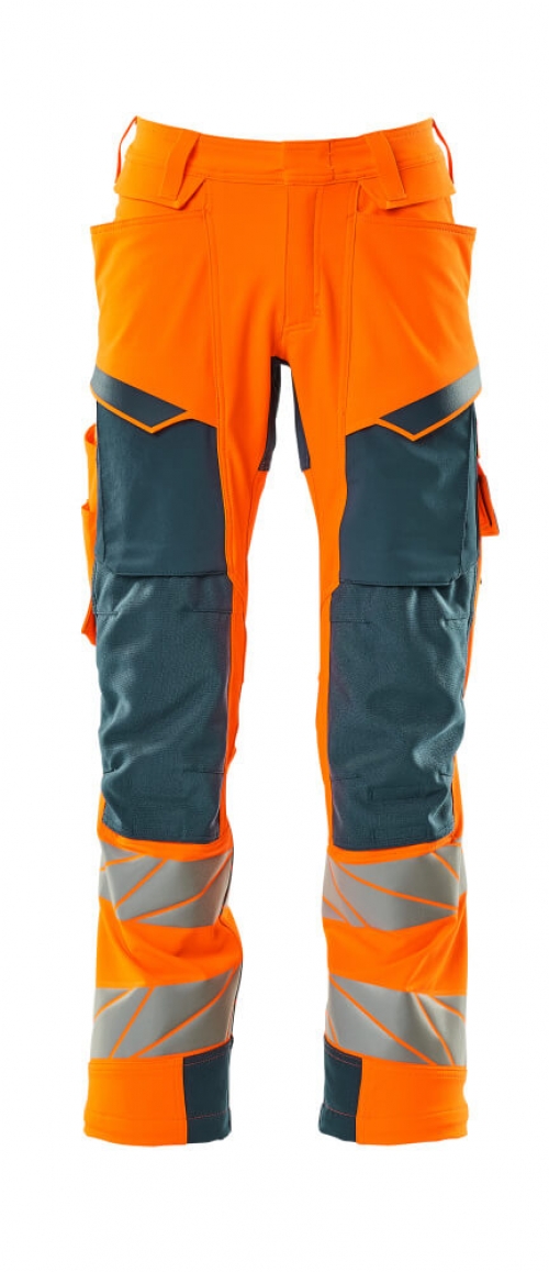 MASCOT-Warnschutz, Warnschutz-Bundhose, ULTIMATE STRETCH, warnorange/schwarzblau