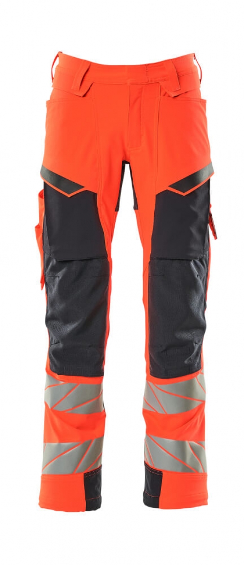 MASCOT-Warnschutz, Warnschutz-Bundhose, ULTIMATE STRETCH, warnorange/schwarzblau
