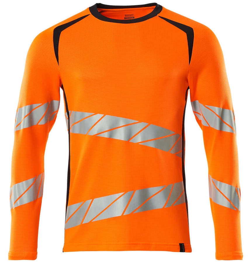MASCOT-Warnschutz, Warn-Langarm-Shirt, ACCELERATE SAFE, warnorange/schwarzblau