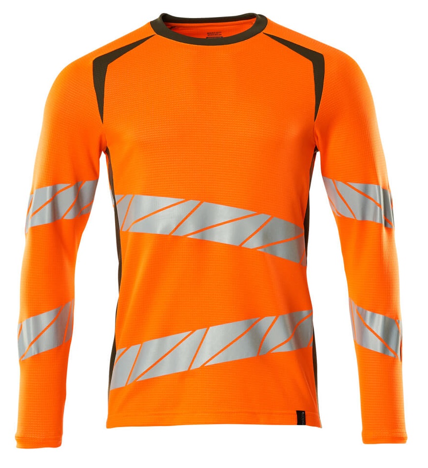 MASCOT-Warnschutz, Warn-Langarm-Shirt, ACCELERATE SAFE, warnorange/moosgrün
