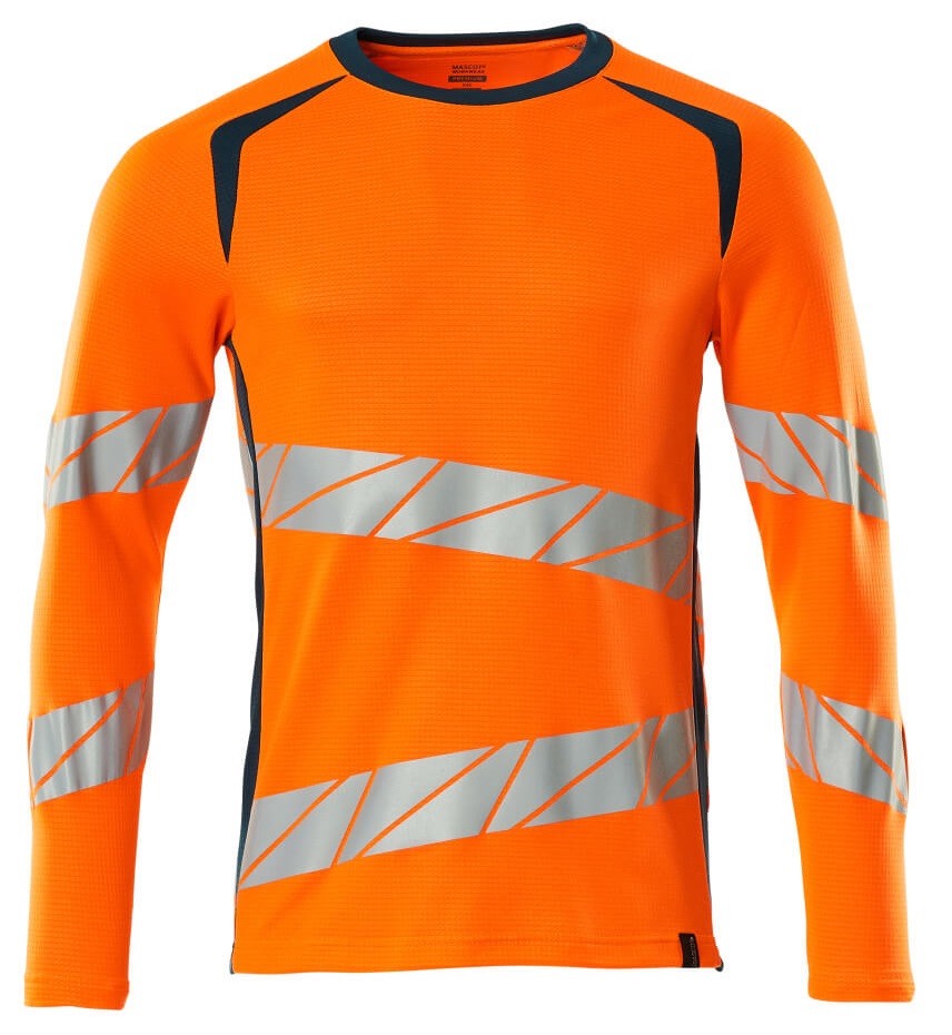 MASCOT-Warnschutz, Warn-Langarm-Shirt, ACCELERATE SAFE, warnorange/dunkelpetroleum
