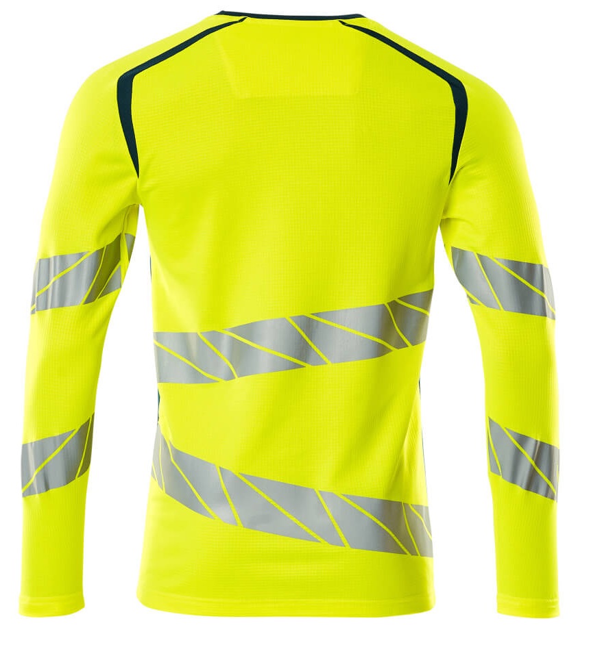 MASCOT-Warnschutz, Warn-Langarm-Shirt, ACCELERATE SAFE, warngelb/dunkelpetroleum