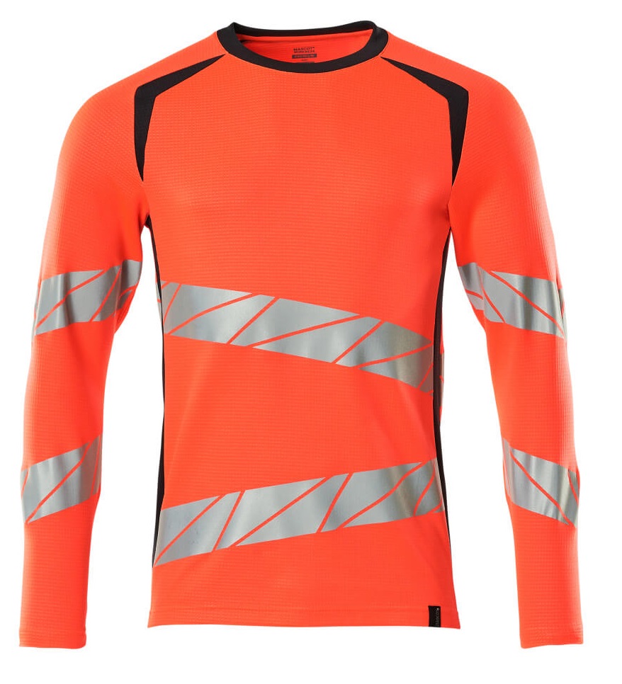 MASCOT-Warnschutz, Warn-Langarm-Shirt, ACCELERATE SAFE, warnrot/schwarzblau